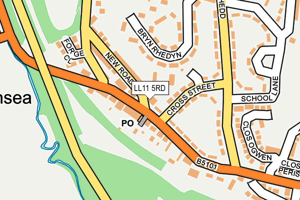 LL11 5RD map - OS OpenMap – Local (Ordnance Survey)