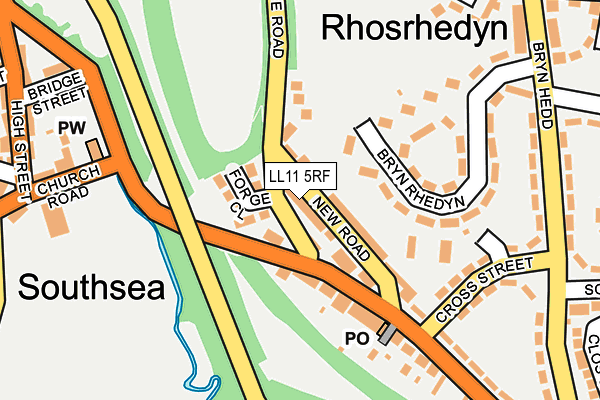 LL11 5RF map - OS OpenMap – Local (Ordnance Survey)