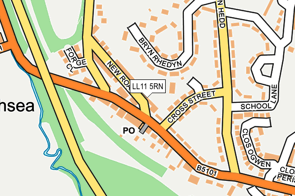 LL11 5RN map - OS OpenMap – Local (Ordnance Survey)
