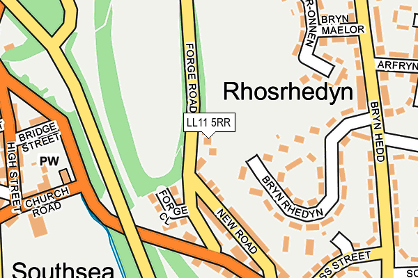 LL11 5RR map - OS OpenMap – Local (Ordnance Survey)