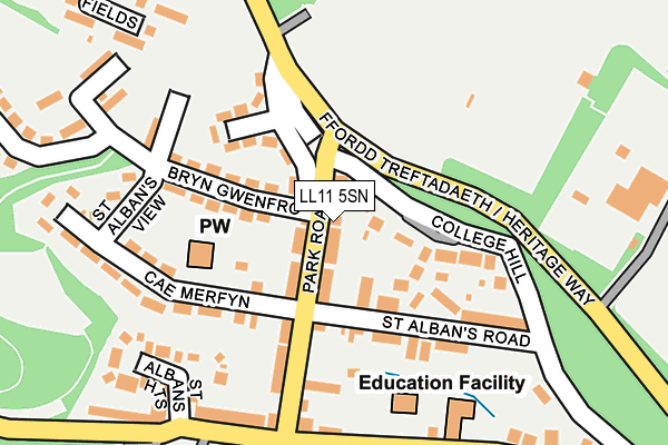 LL11 5SN map - OS OpenMap – Local (Ordnance Survey)