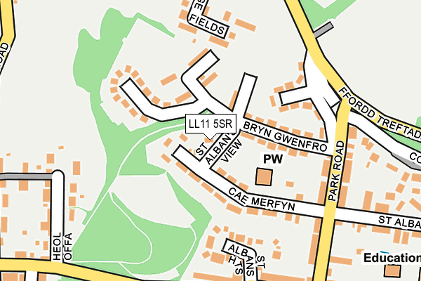 LL11 5SR map - OS OpenMap – Local (Ordnance Survey)