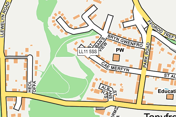 LL11 5SS map - OS OpenMap – Local (Ordnance Survey)