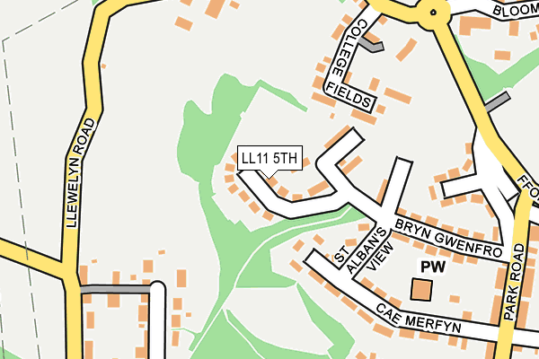 LL11 5TH map - OS OpenMap – Local (Ordnance Survey)