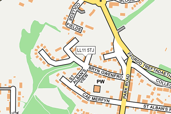 LL11 5TJ map - OS OpenMap – Local (Ordnance Survey)