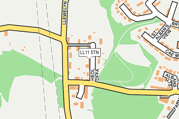 LL11 5TN map - OS OpenMap – Local (Ordnance Survey)