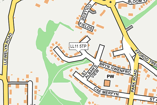 LL11 5TP map - OS OpenMap – Local (Ordnance Survey)