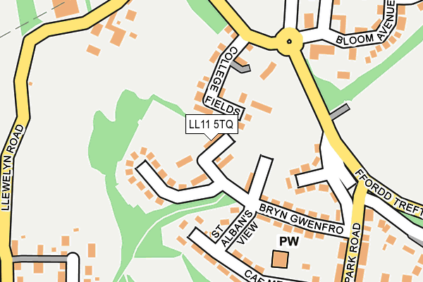 LL11 5TQ map - OS OpenMap – Local (Ordnance Survey)