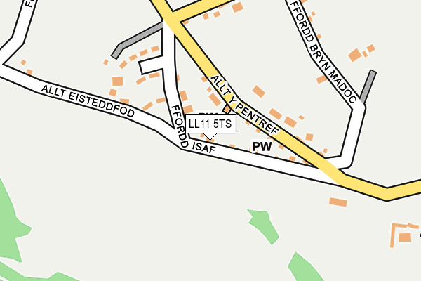 LL11 5TS map - OS OpenMap – Local (Ordnance Survey)
