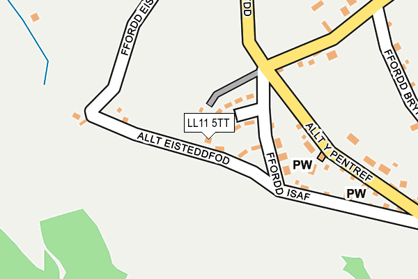 LL11 5TT map - OS OpenMap – Local (Ordnance Survey)