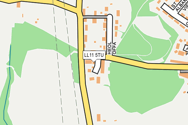 LL11 5TU map - OS OpenMap – Local (Ordnance Survey)