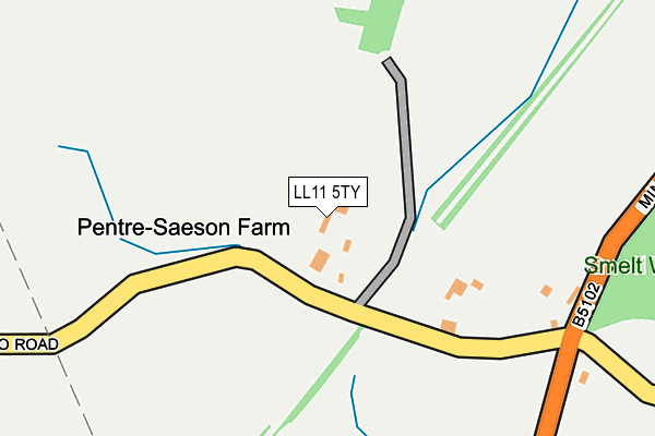 LL11 5TY map - OS OpenMap – Local (Ordnance Survey)