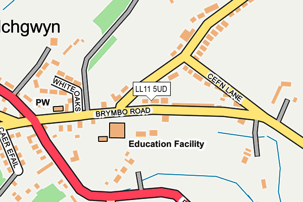 LL11 5UD map - OS OpenMap – Local (Ordnance Survey)