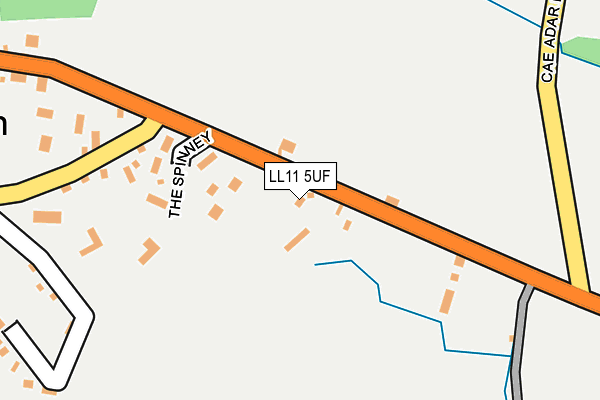 LL11 5UF map - OS OpenMap – Local (Ordnance Survey)
