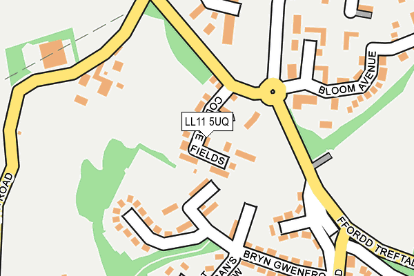 LL11 5UQ map - OS OpenMap – Local (Ordnance Survey)
