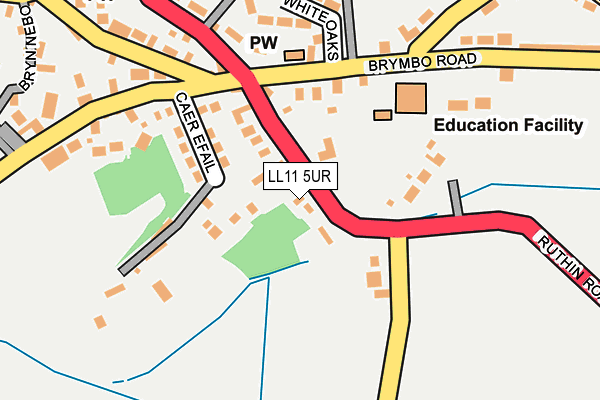 LL11 5UR map - OS OpenMap – Local (Ordnance Survey)