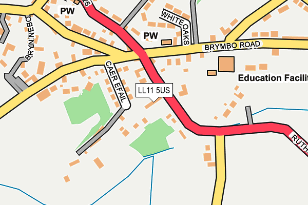 LL11 5US map - OS OpenMap – Local (Ordnance Survey)
