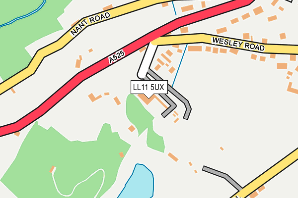 LL11 5UX map - OS OpenMap – Local (Ordnance Survey)