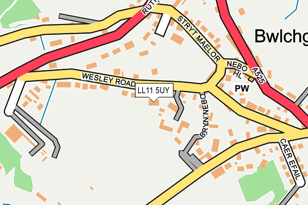 LL11 5UY map - OS OpenMap – Local (Ordnance Survey)
