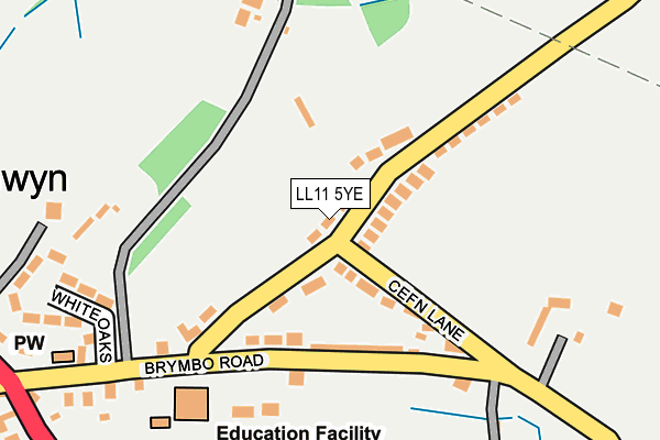 LL11 5YE map - OS OpenMap – Local (Ordnance Survey)