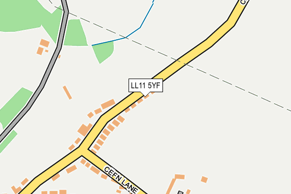 LL11 5YF map - OS OpenMap – Local (Ordnance Survey)