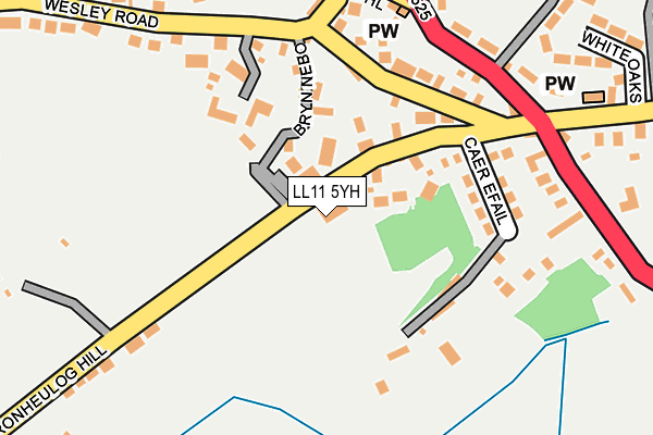 LL11 5YH map - OS OpenMap – Local (Ordnance Survey)