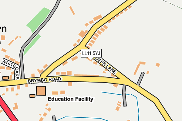 LL11 5YJ map - OS OpenMap – Local (Ordnance Survey)