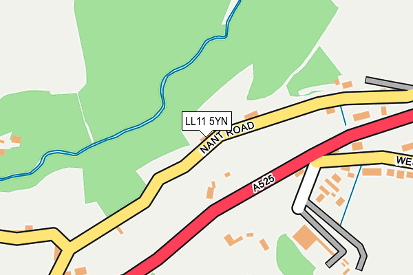 LL11 5YN map - OS OpenMap – Local (Ordnance Survey)