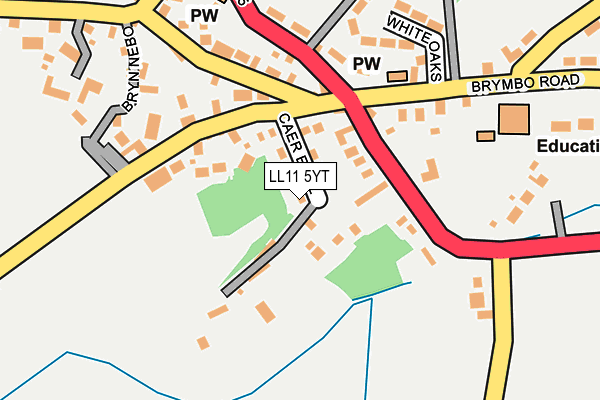 LL11 5YT map - OS OpenMap – Local (Ordnance Survey)