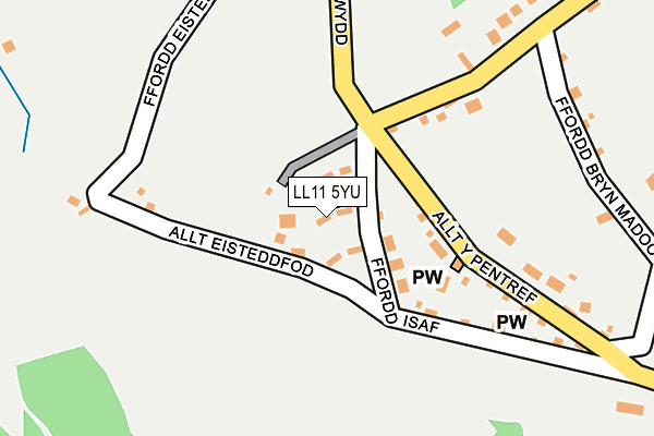 LL11 5YU map - OS OpenMap – Local (Ordnance Survey)