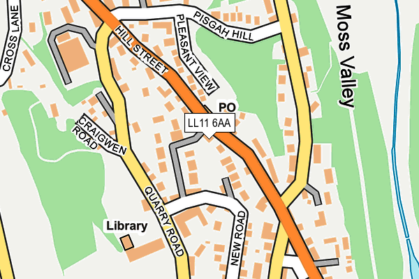 LL11 6AA map - OS OpenMap – Local (Ordnance Survey)