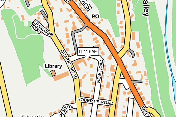 LL11 6AE map - OS OpenMap – Local (Ordnance Survey)