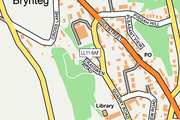 LL11 6AF map - OS OpenMap – Local (Ordnance Survey)