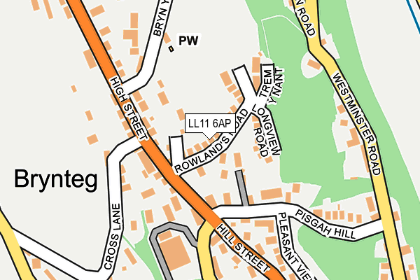 LL11 6AP map - OS OpenMap – Local (Ordnance Survey)