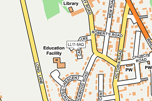 LL11 6AQ map - OS OpenMap – Local (Ordnance Survey)