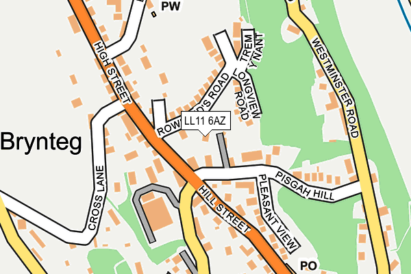 LL11 6AZ map - OS OpenMap – Local (Ordnance Survey)