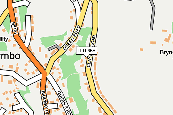 LL11 6BH map - OS OpenMap – Local (Ordnance Survey)