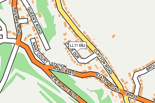 LL11 6BJ map - OS OpenMap – Local (Ordnance Survey)