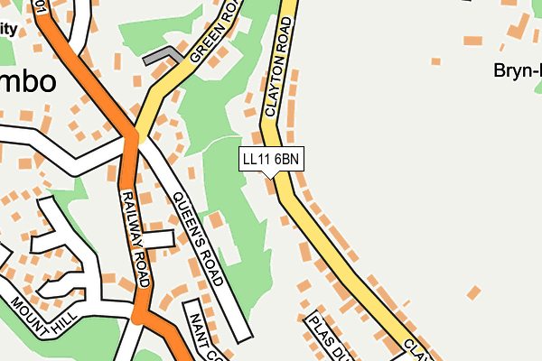 LL11 6BN map - OS OpenMap – Local (Ordnance Survey)