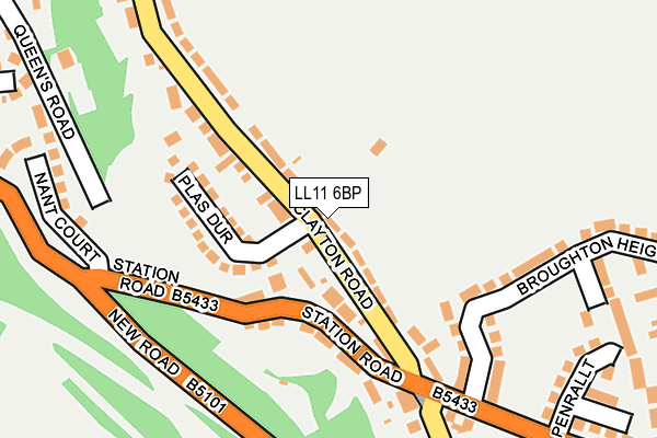 LL11 6BP map - OS OpenMap – Local (Ordnance Survey)