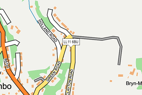 LL11 6BU map - OS OpenMap – Local (Ordnance Survey)