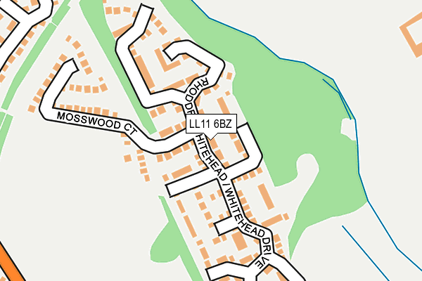 LL11 6BZ map - OS OpenMap – Local (Ordnance Survey)