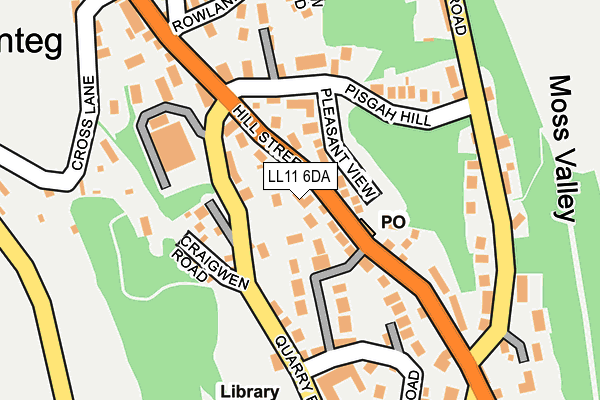 LL11 6DA map - OS OpenMap – Local (Ordnance Survey)
