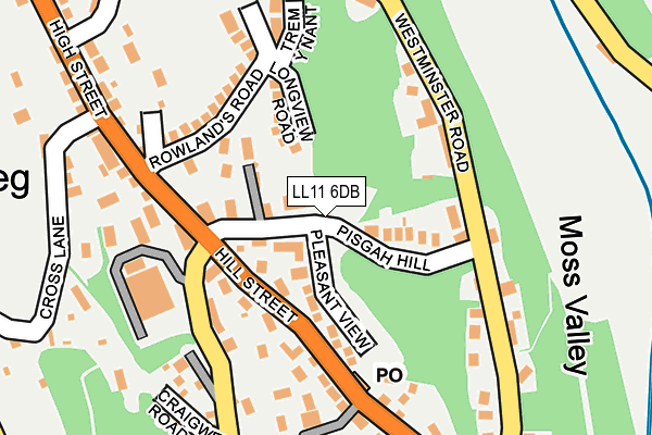 LL11 6DB map - OS OpenMap – Local (Ordnance Survey)