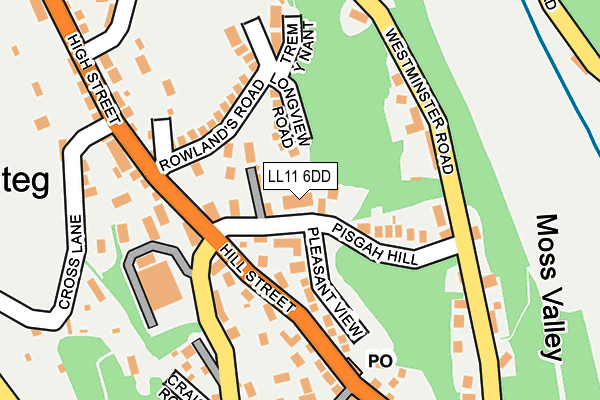 LL11 6DD map - OS OpenMap – Local (Ordnance Survey)