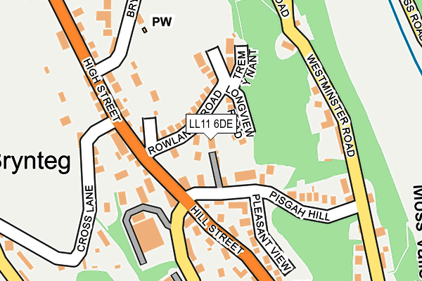 LL11 6DE map - OS OpenMap – Local (Ordnance Survey)