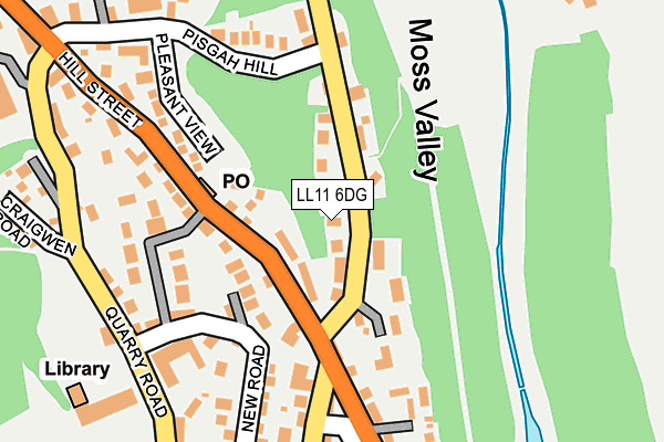 LL11 6DG map - OS OpenMap – Local (Ordnance Survey)