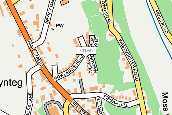 LL11 6DJ map - OS OpenMap – Local (Ordnance Survey)