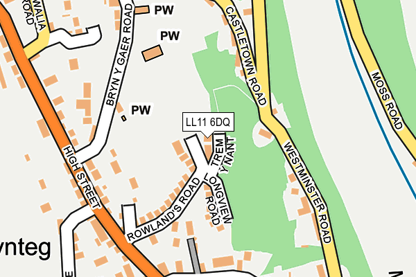 LL11 6DQ map - OS OpenMap – Local (Ordnance Survey)