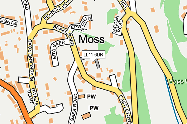 LL11 6DR map - OS OpenMap – Local (Ordnance Survey)